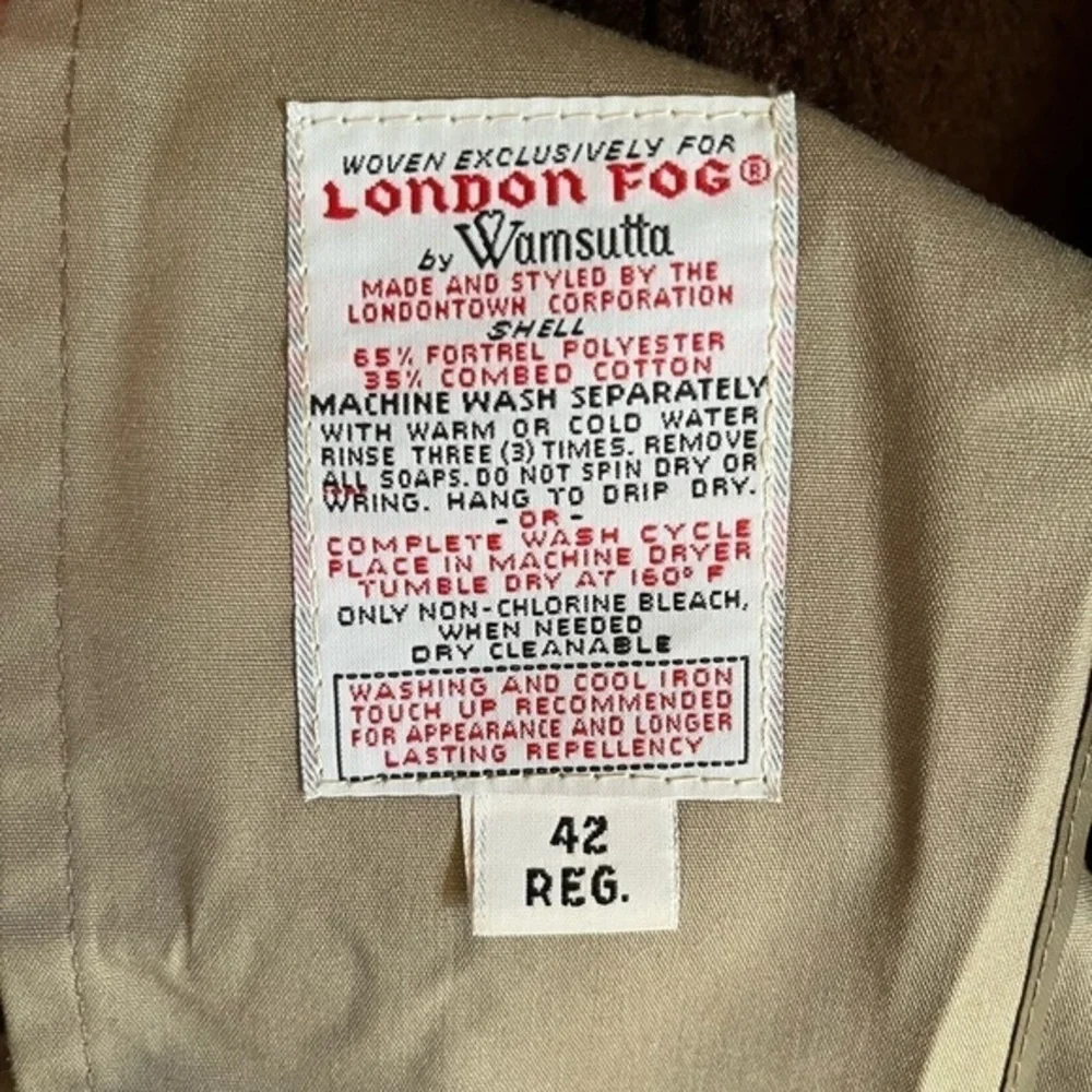 London Fog Men’s Vintage Lined Trench‎ Coat Size 42 Reg. Tan Button Down